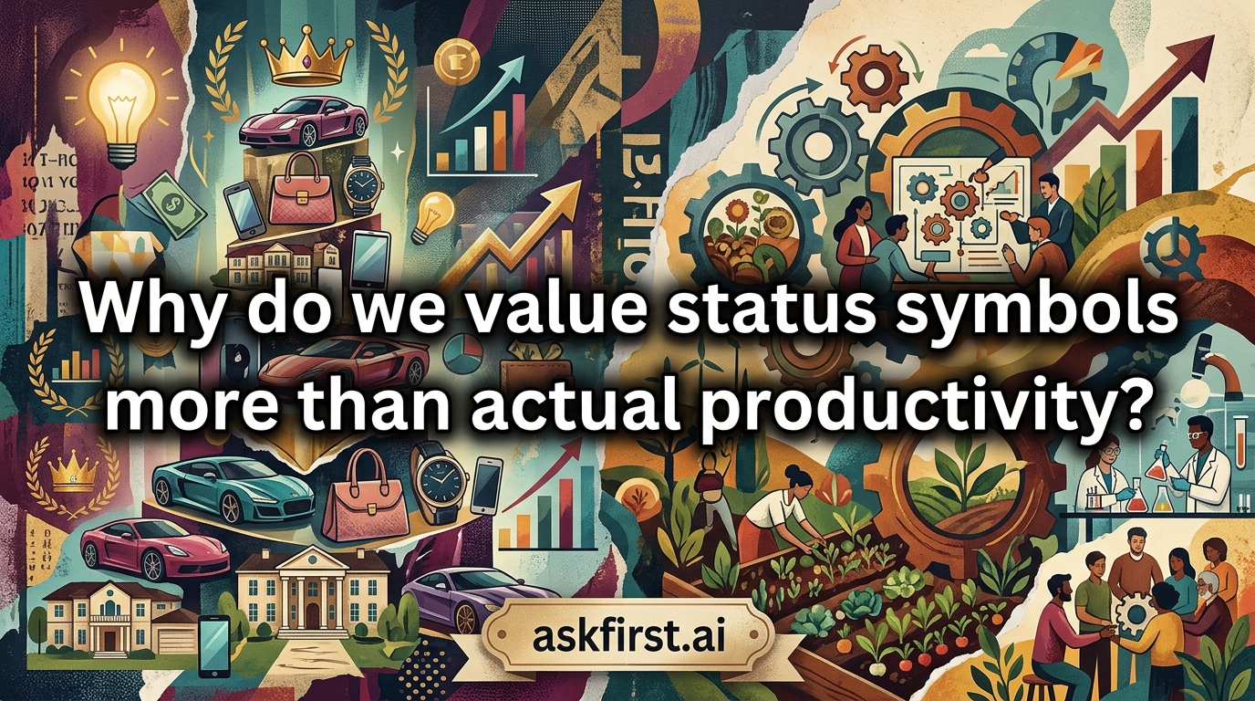 Why do we value status symbols more than actual productivity? Why do we value status symbols more than actual productivity?