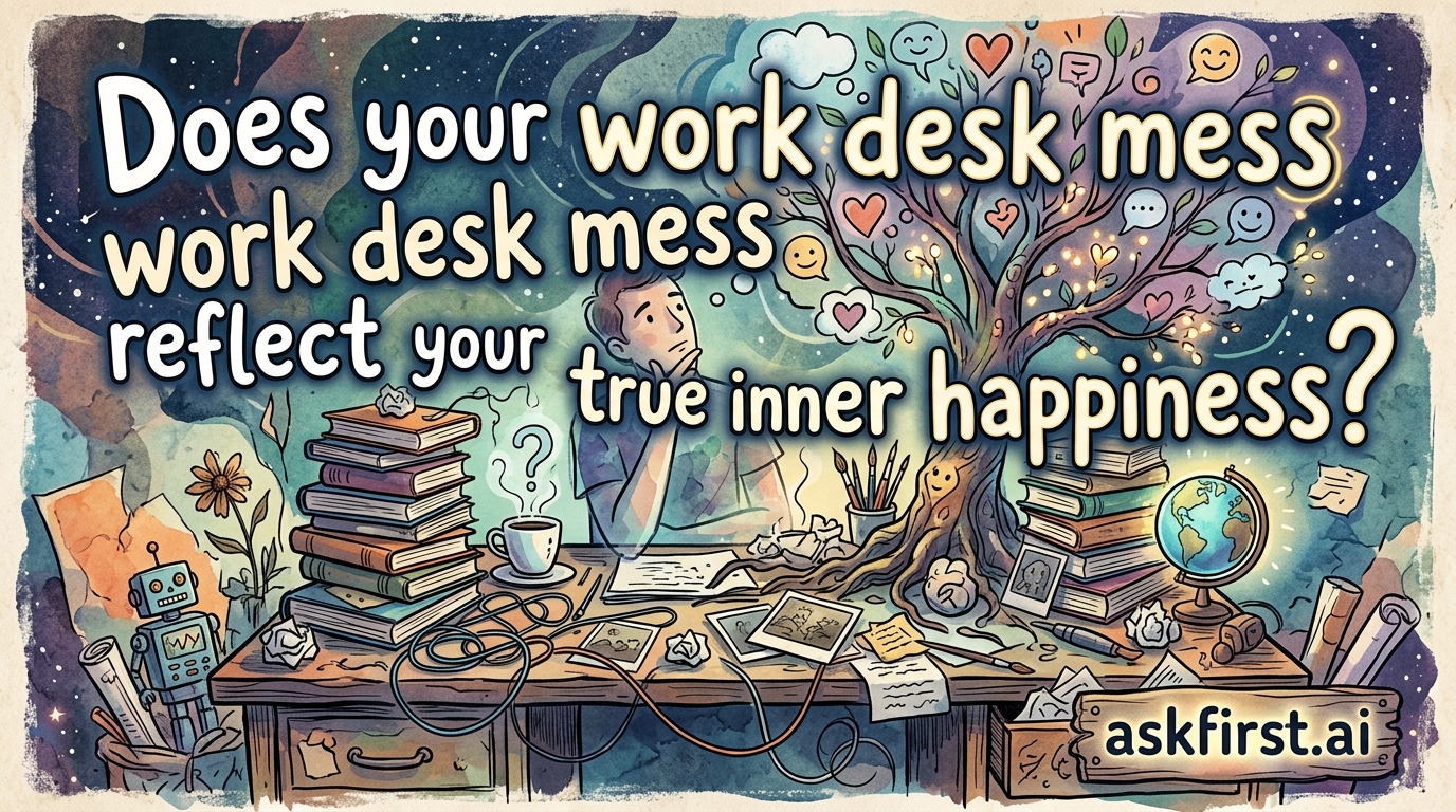 Does your work desk mess reflect your true inner happiness? Does your work desk mess reflect your true inner happiness?