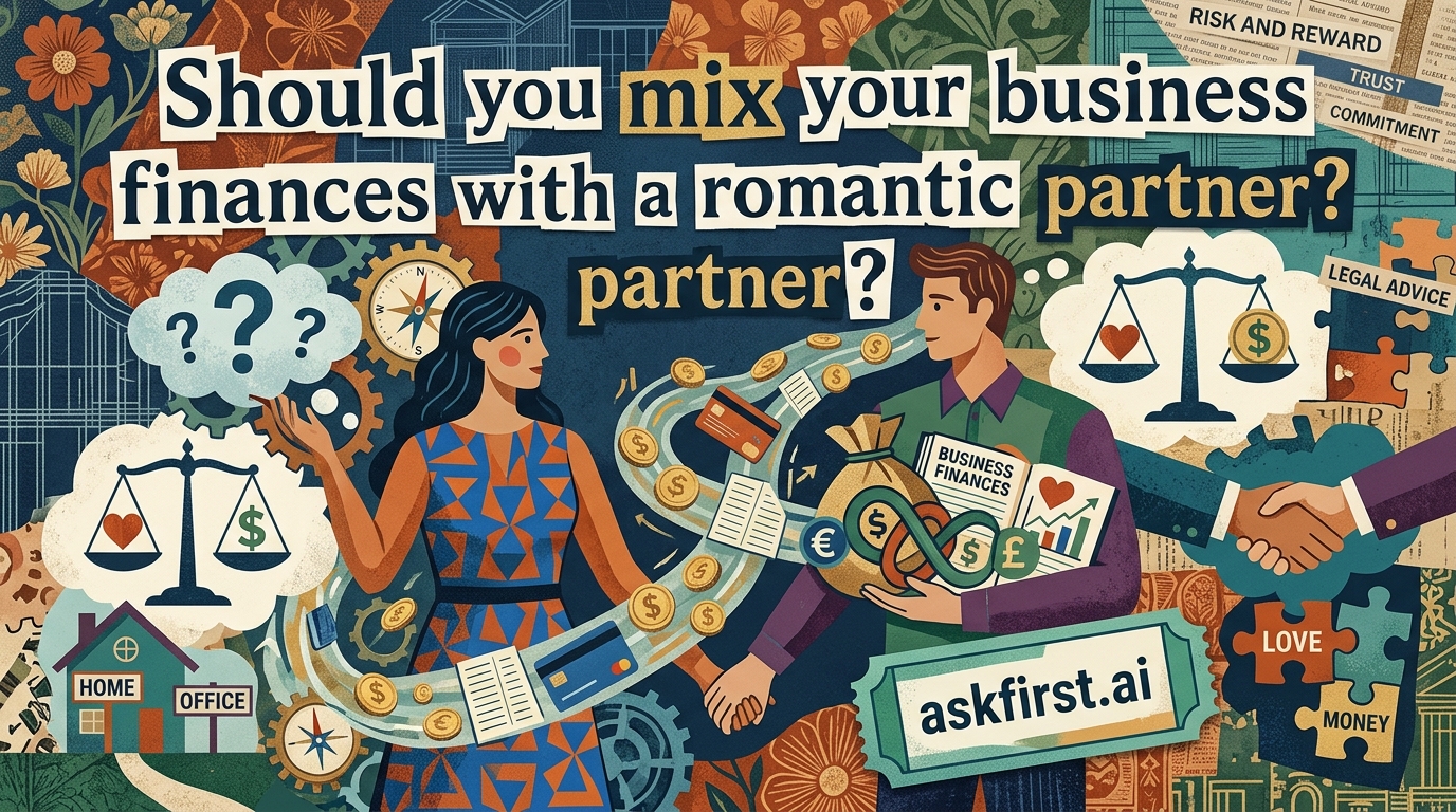Should you mix your business finances with a romantic partner? Should you mix your business finances with a romantic partner?