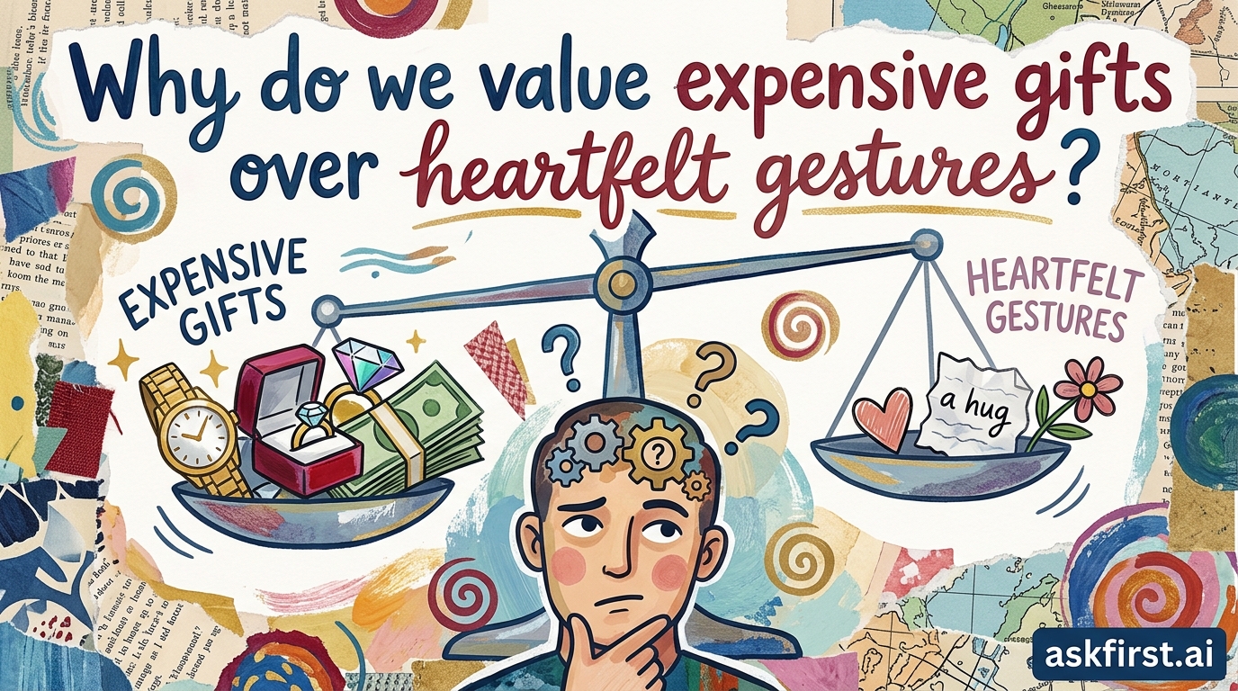 Why do we value expensive gifts over heartfelt gestures? Why do we value expensive gifts over heartfelt gestures?