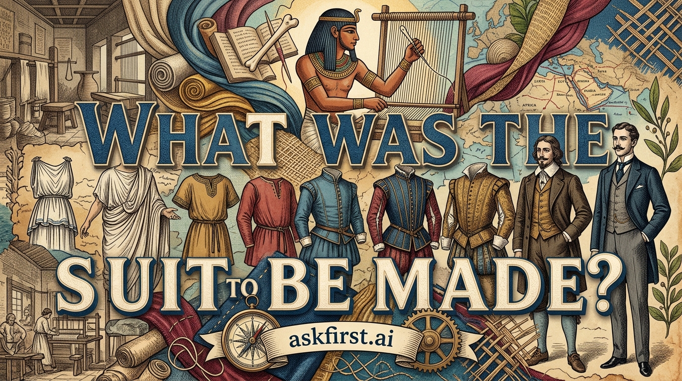 What was the first suit to be made? What was the first suit to be made?