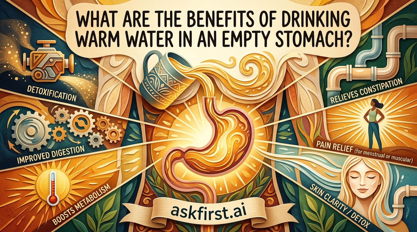 What are the benefits of drinking warm water in an empty stomach? What are the benefits of drinking warm water in an empty stomach?