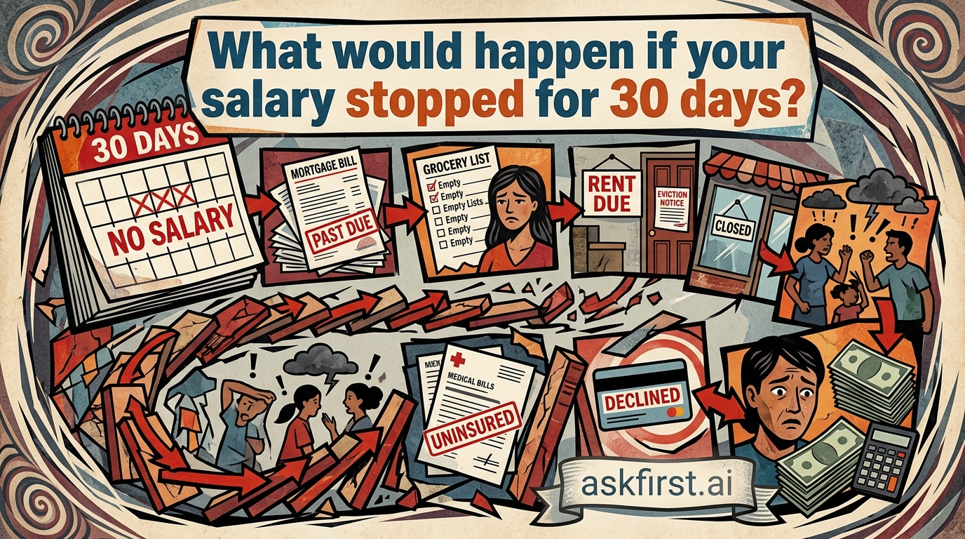 What would happen if your salary stopped for 30 days? What would happen if your salary stopped for 30 days?