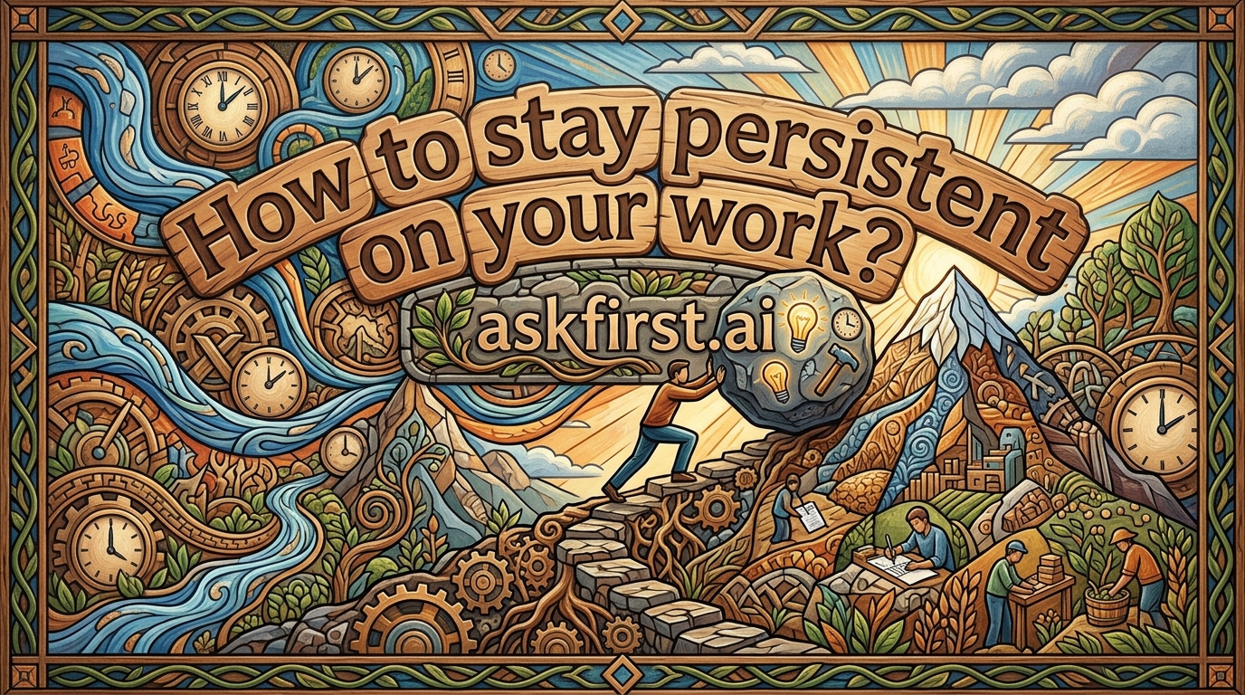 How to stay persistent on your work? How to stay persistent on your work?