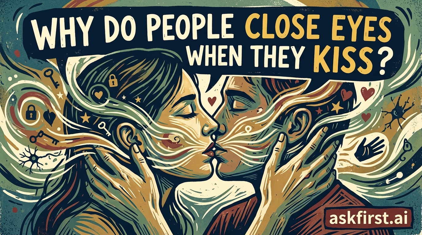 Why do people close eyes when they kiss? Why do people close eyes when they kiss?