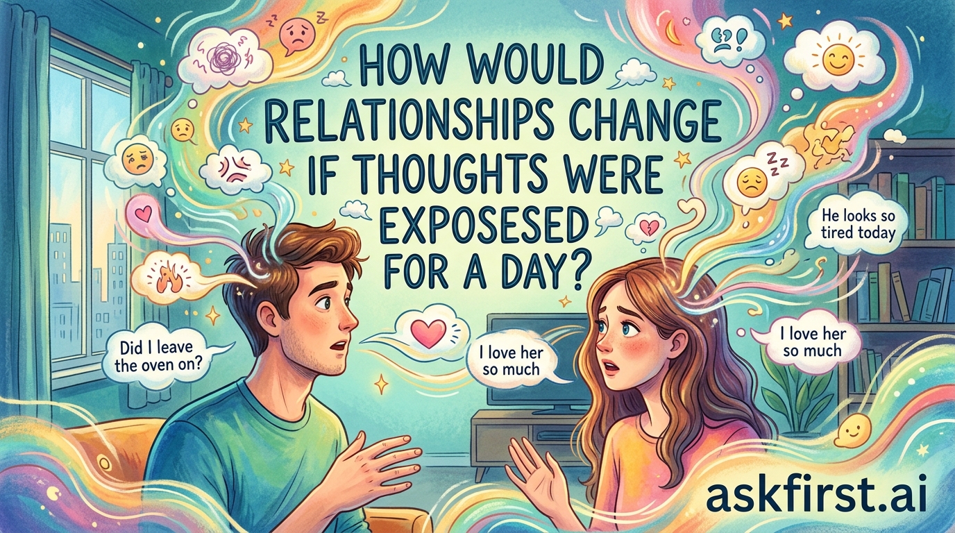How would relationships change if thoughts were exposed for a day? How would relationships change if thoughts were exposed for a day?