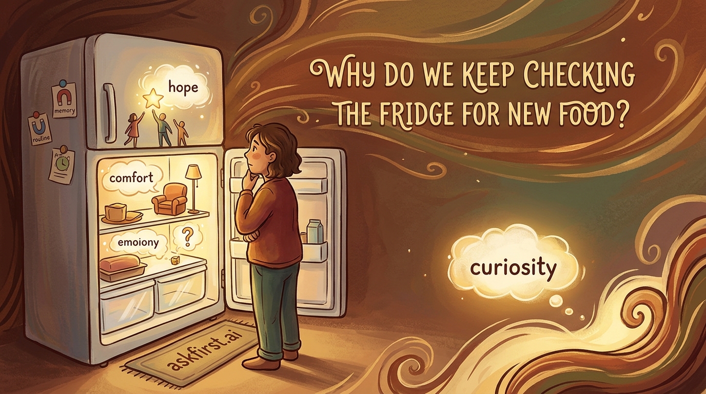 Why do we keep checking the fridge for new food? Why do we keep checking the fridge for new food?