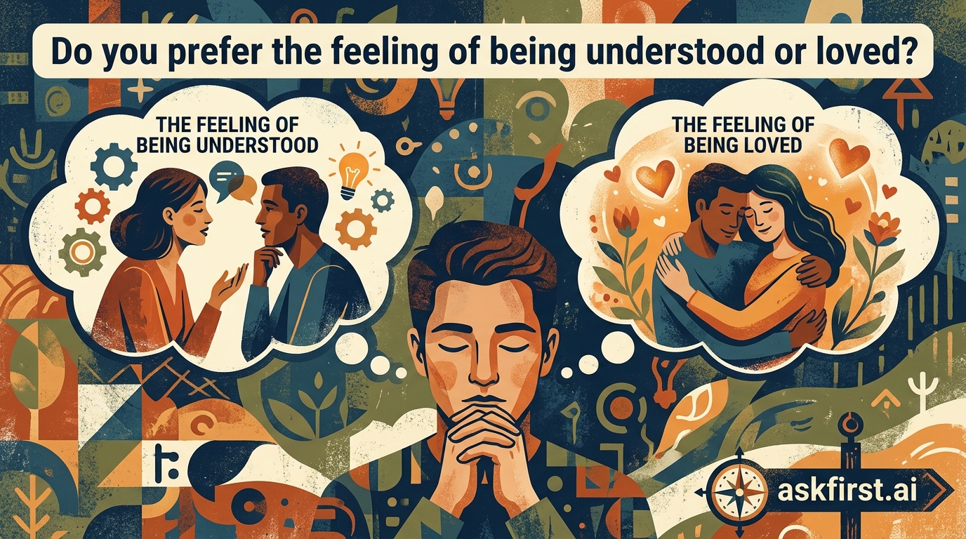 Do you prefer the feeling of being understood or loved? Do you prefer the feeling of being understood or loved?