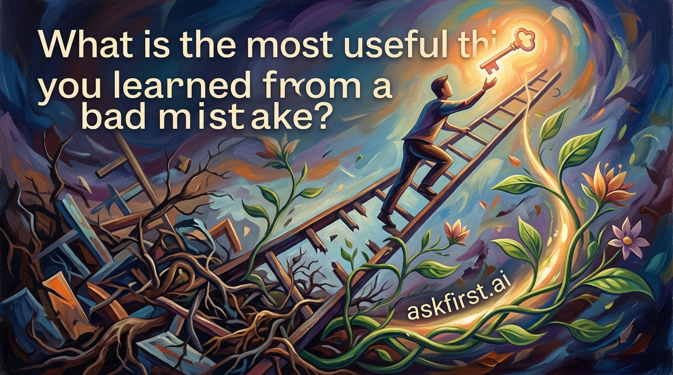 What is the most useful thing you learned from a bad mistake? What is the most useful thing you learned from a bad mistake?