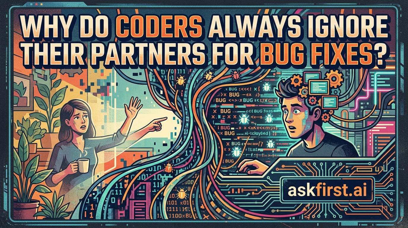 Why do coders always ignore their partners for bug fixes? Why do coders always ignore their partners for bug fixes?
