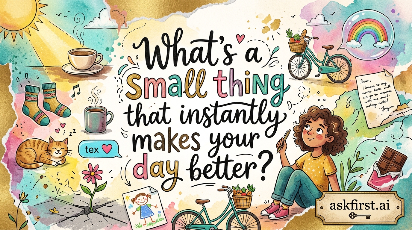 What's a small thing that instantly makes your day better? What's a small thing that instantly makes your day better?
