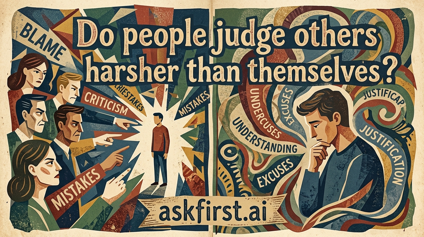 Do people judge others harsher than themselves? Do people judge others harsher than themselves?
