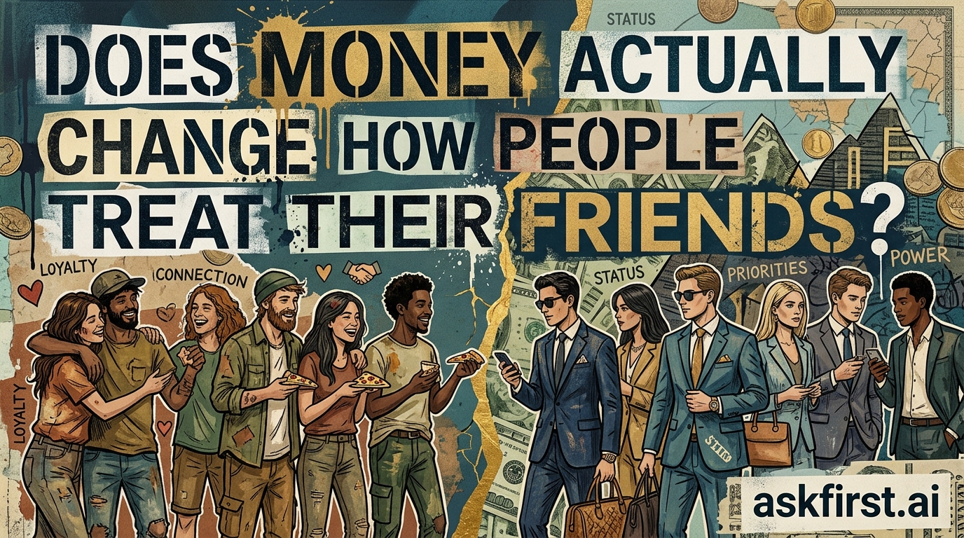 Does money actually change how people treat their friends? Does money actually change how people treat their friends?