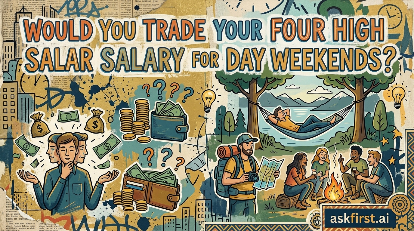Would you trade your high salary for four day weekends? Would you trade your high salary for four day weekends?