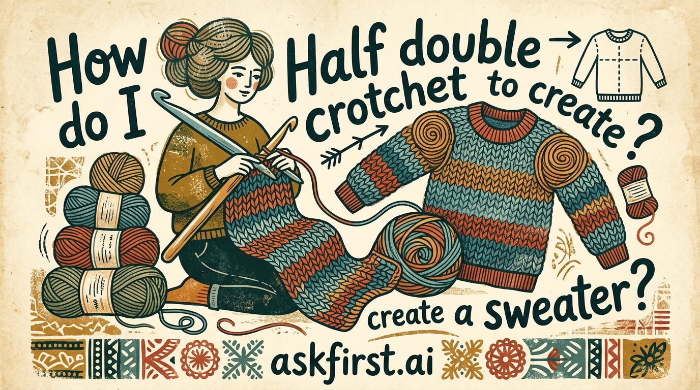 How do I use Half double crotchet to creat a sweater? How do I use Half double crotchet to creat a sweater?