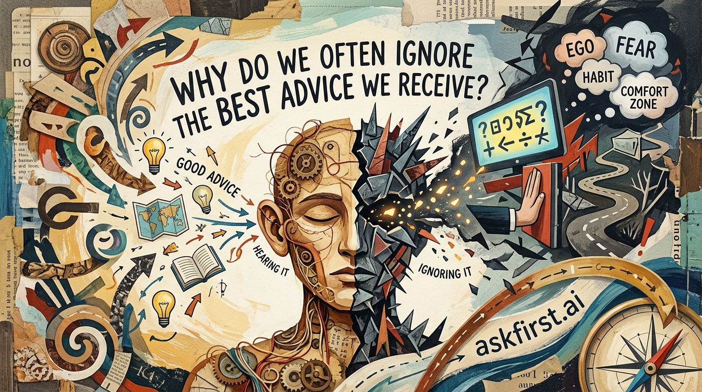 Why do we often ignore the best advice we receive? Why do we often ignore the best advice we receive?