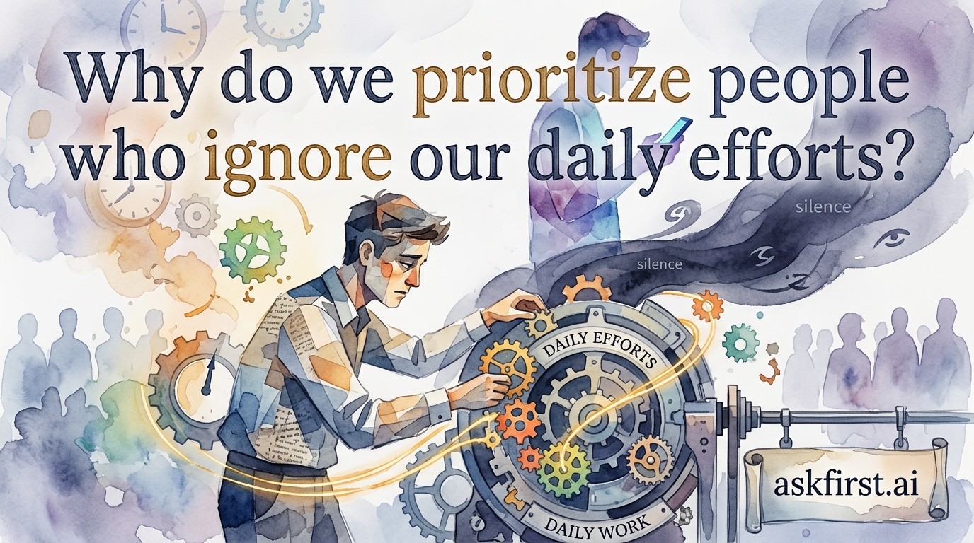 Why do we prioritize people who ignore our daily efforts? Why do we prioritize people who ignore our daily efforts?