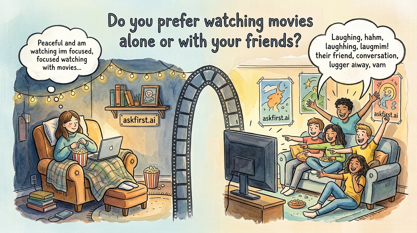 Do you prefer watching movies alone or with your friends? Do you prefer watching movies alone or with your friends?