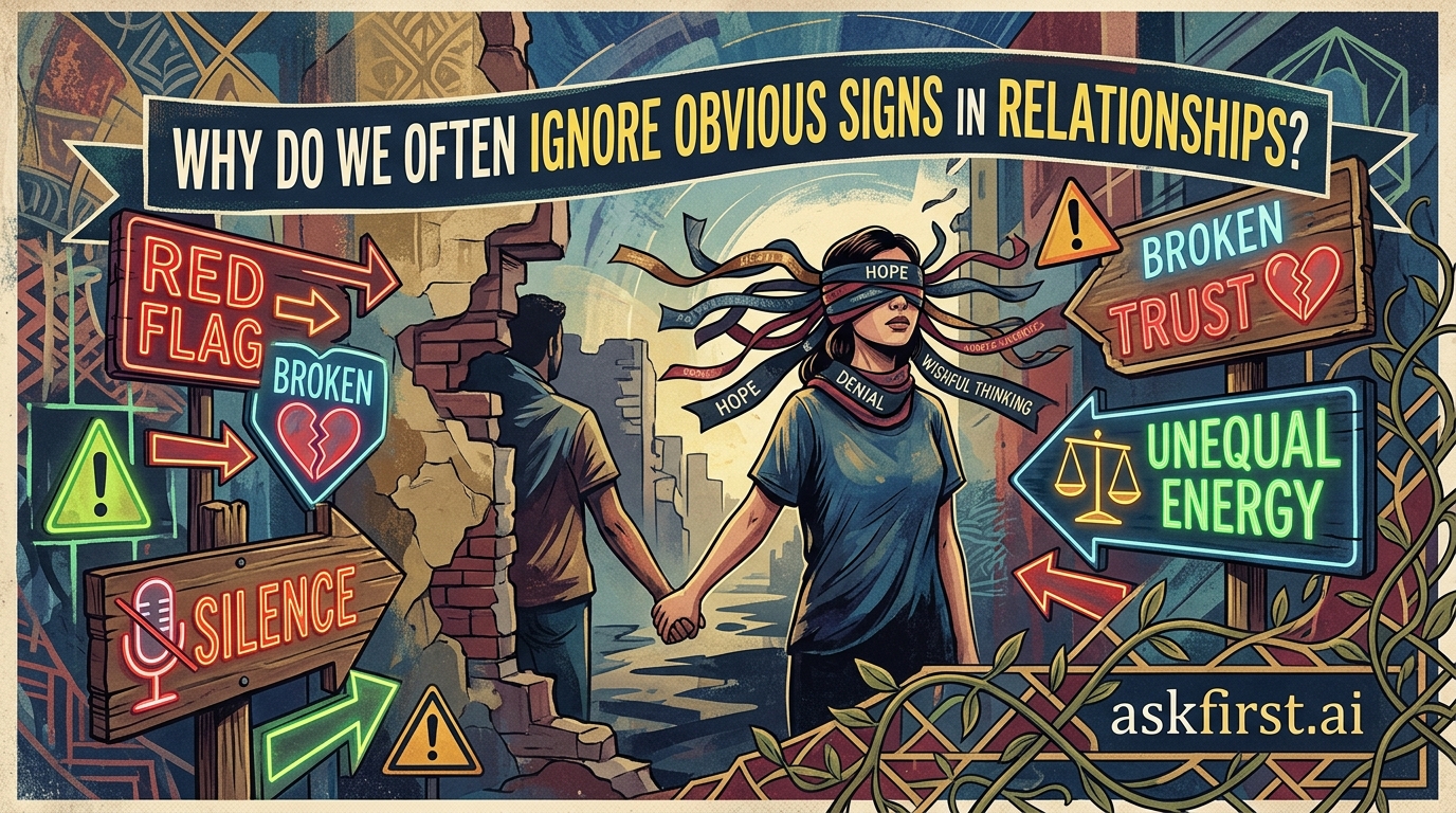 Why do we often ignore obvious signs in relationships? Why do we often ignore obvious signs in relationships?