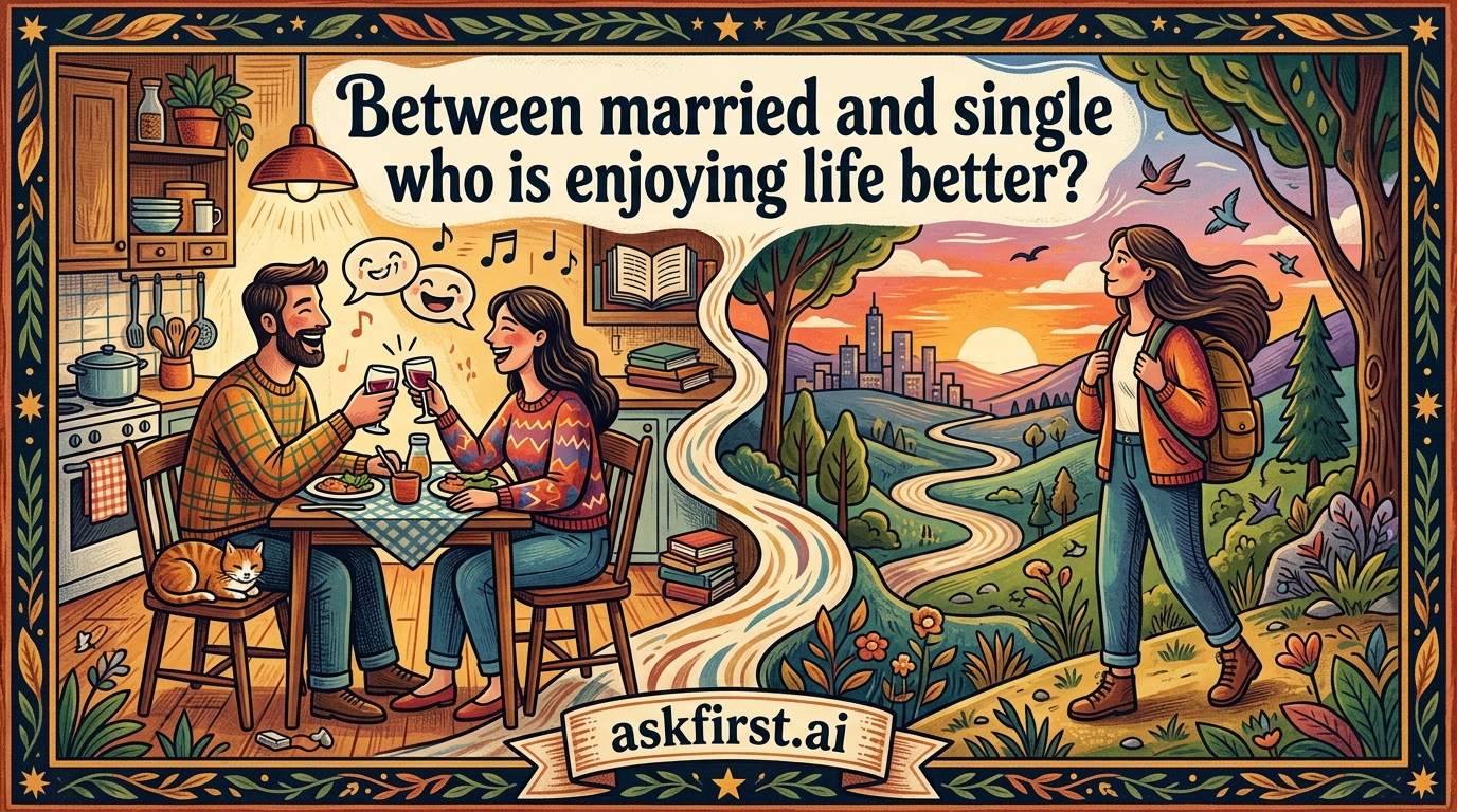 Between married and single who is enjoying life better? Between married and single who is enjoying life better?