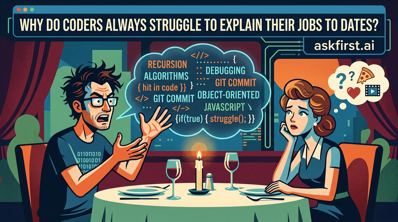 Why do coders always struggle to explain their jobs to dates? Why do coders always struggle to explain their jobs to dates?