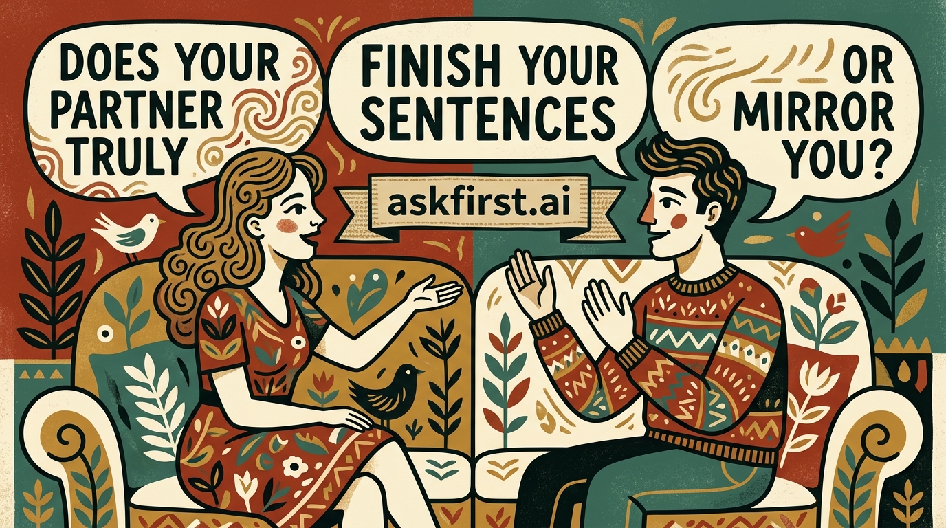 Does your partner truly finish your sentences or mirror you? Does your partner truly finish your sentences or mirror you?