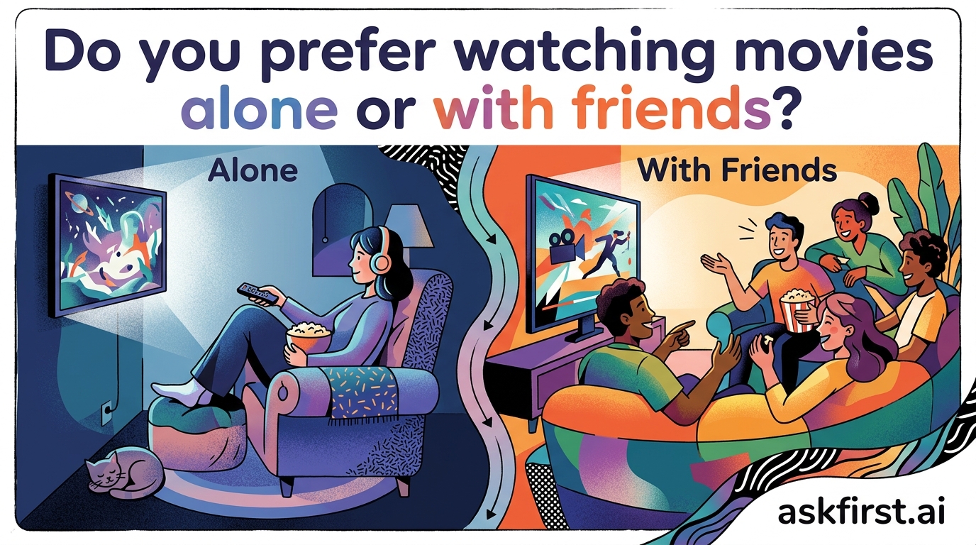 Do you prefer watching movies alone or with friends? Do you prefer watching movies alone or with friends?