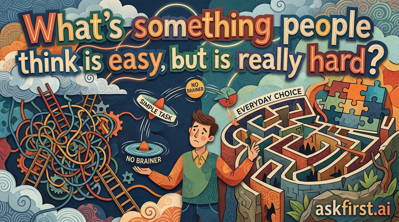 What’s something people think is easy, but is really hard? What’s something people think is easy, but is really hard?