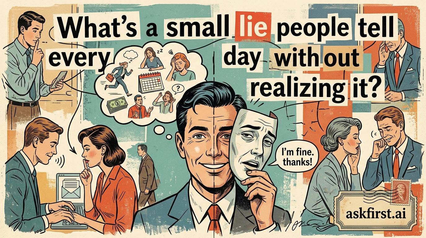 What’s a small lie people tell every single day without realizing it? What’s a small lie people tell every single day without realizing it?