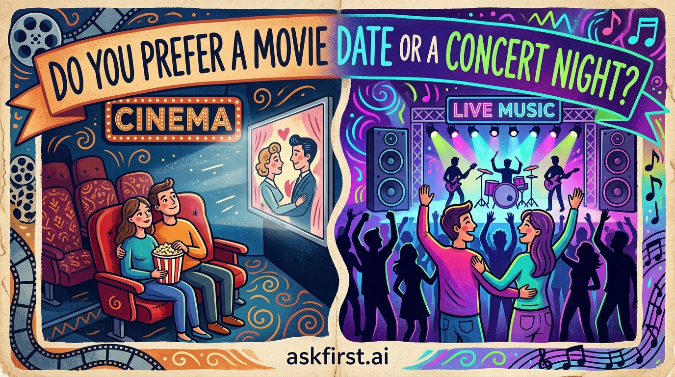 Do you prefer a movie date or a concert night? Do you prefer a movie date or a concert night?