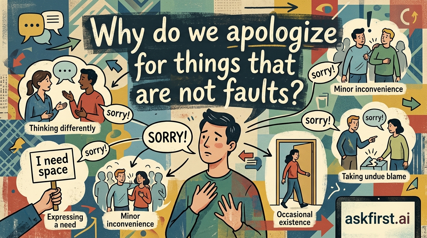 Why do we apologize for things that are not faults? Why do we apologize for things that are not faults?