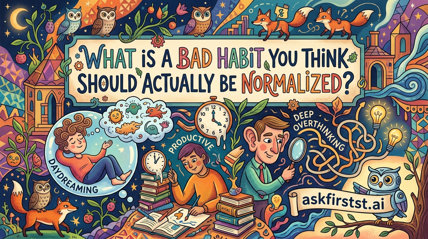 What is a bad habit you think should actually be normalized? What is a bad habit you think should actually be normalized?