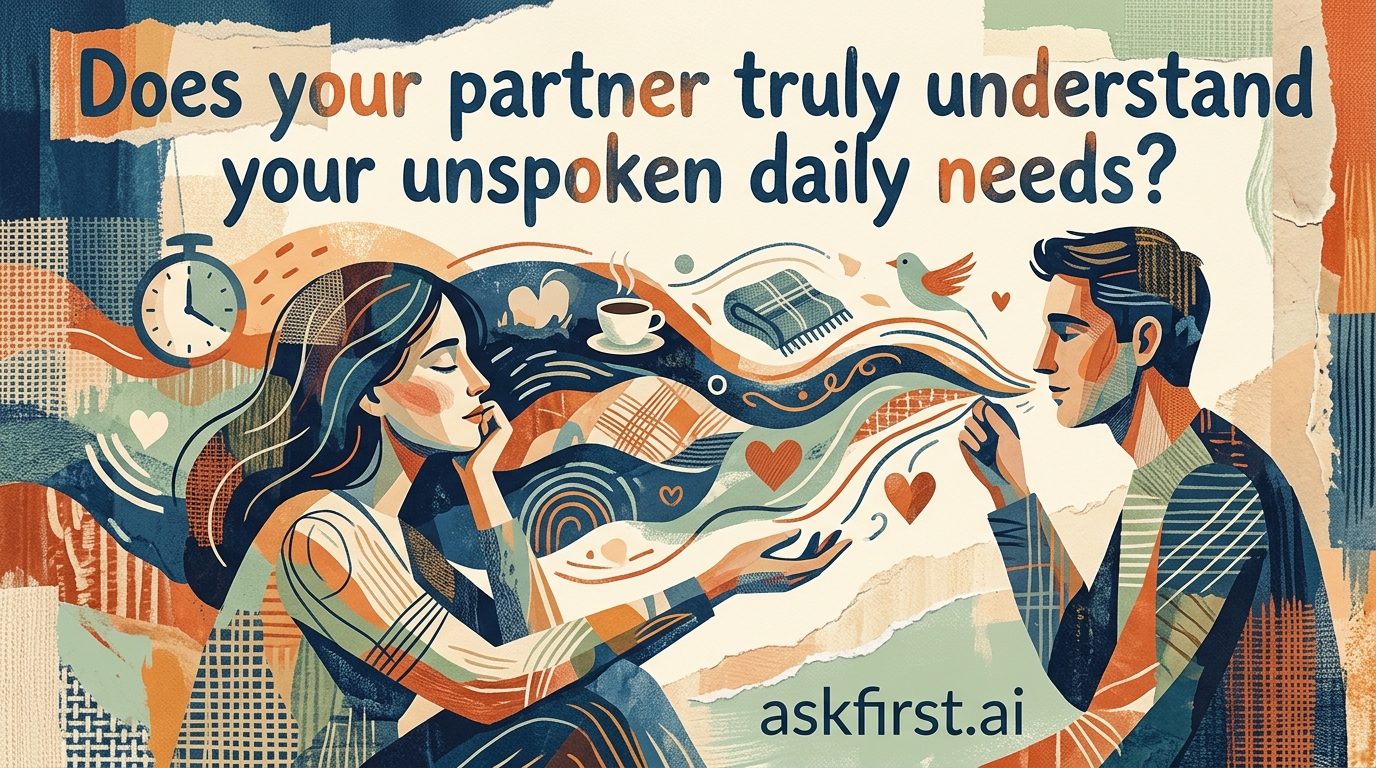 Does your partner truly understand your unspoken daily needs? Does your partner truly understand your unspoken daily needs?