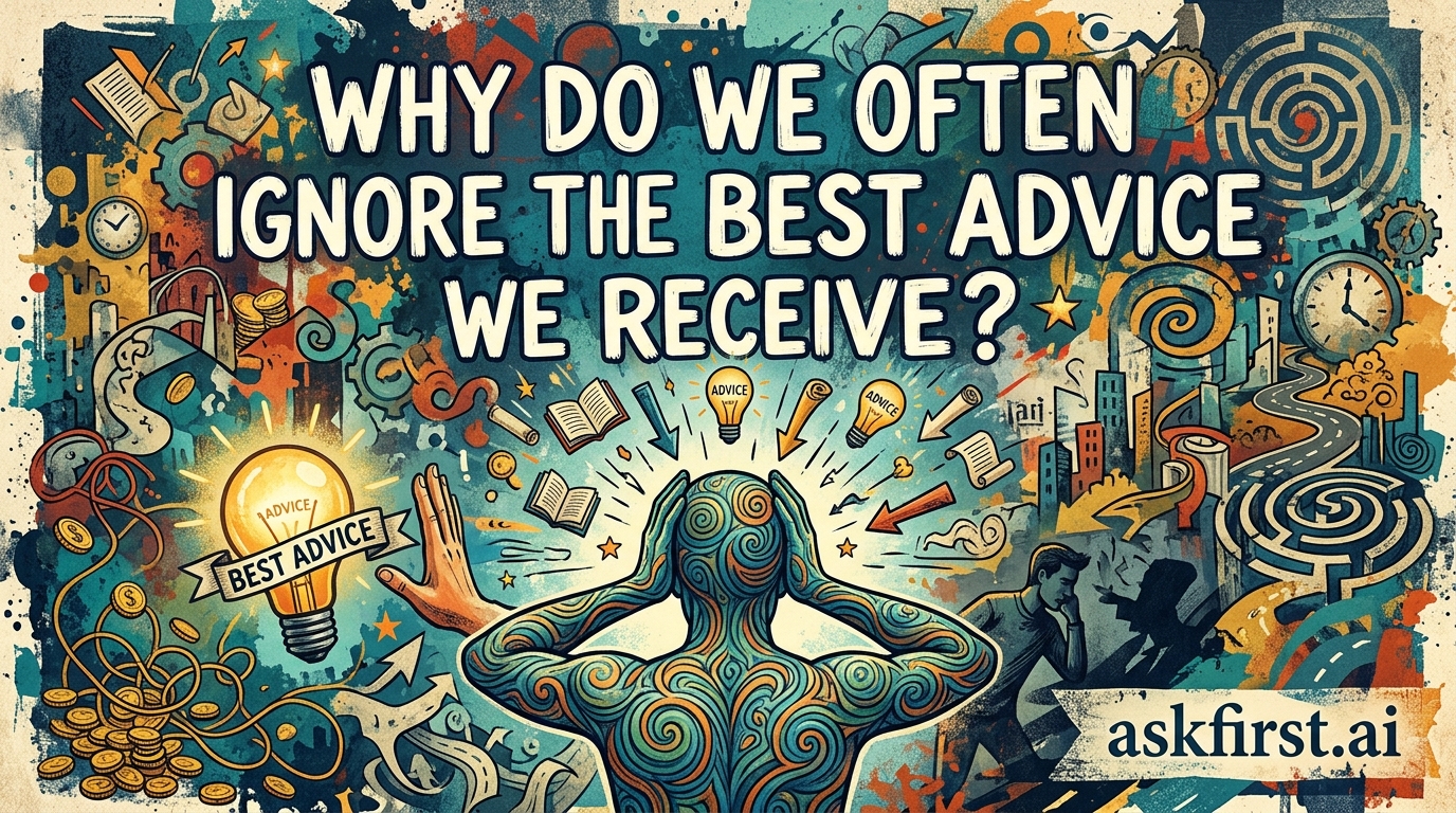 Why do we often ignore the best advice we receive? Why do we often ignore the best advice we receive?