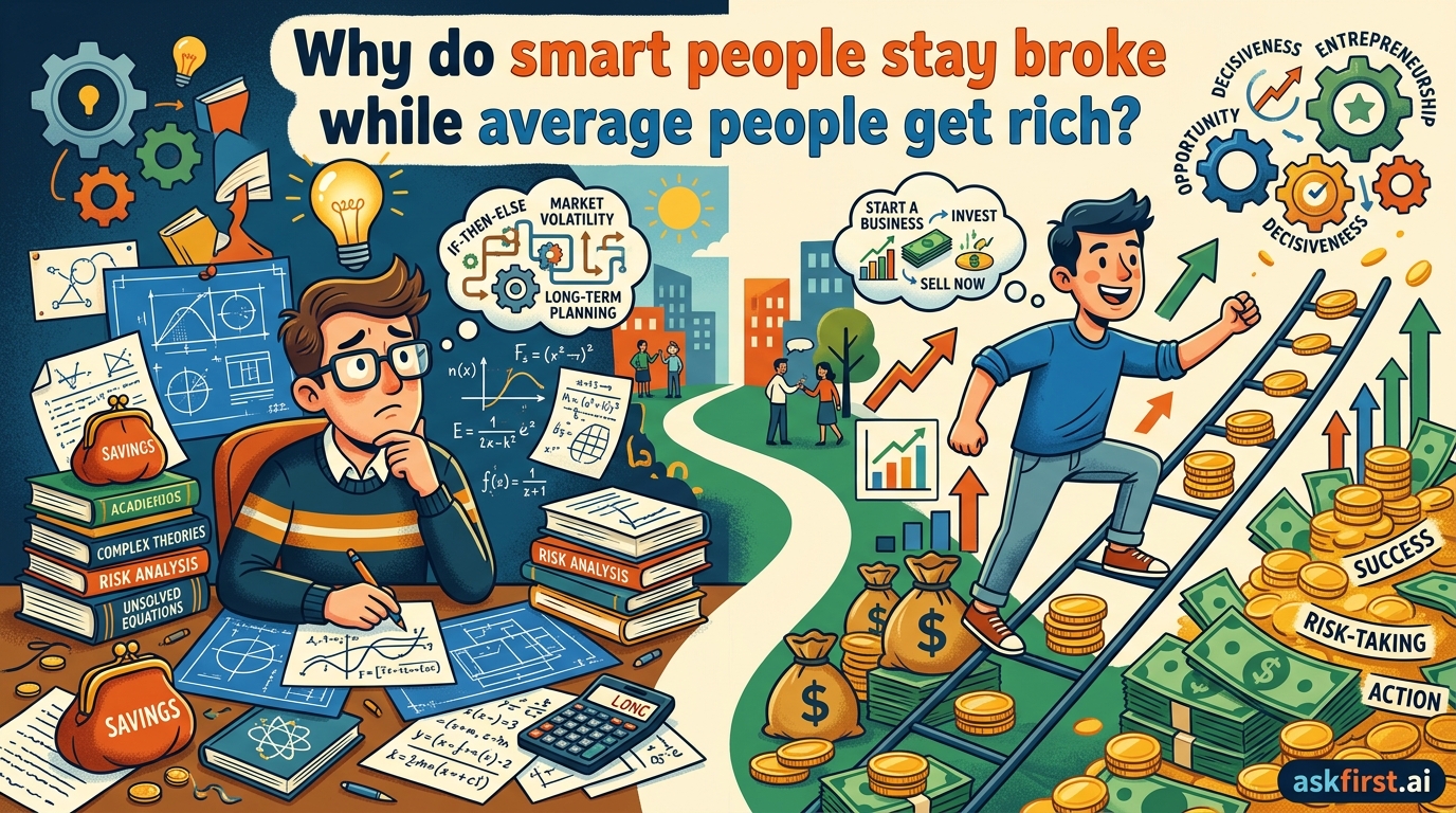 Why do smart people stay broke while average people get rich? Why do smart people stay broke while average people get rich?