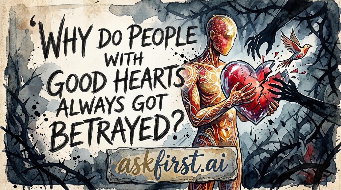 Why do people with good hearts always got betrayed? Why do people with good hearts always got betrayed?