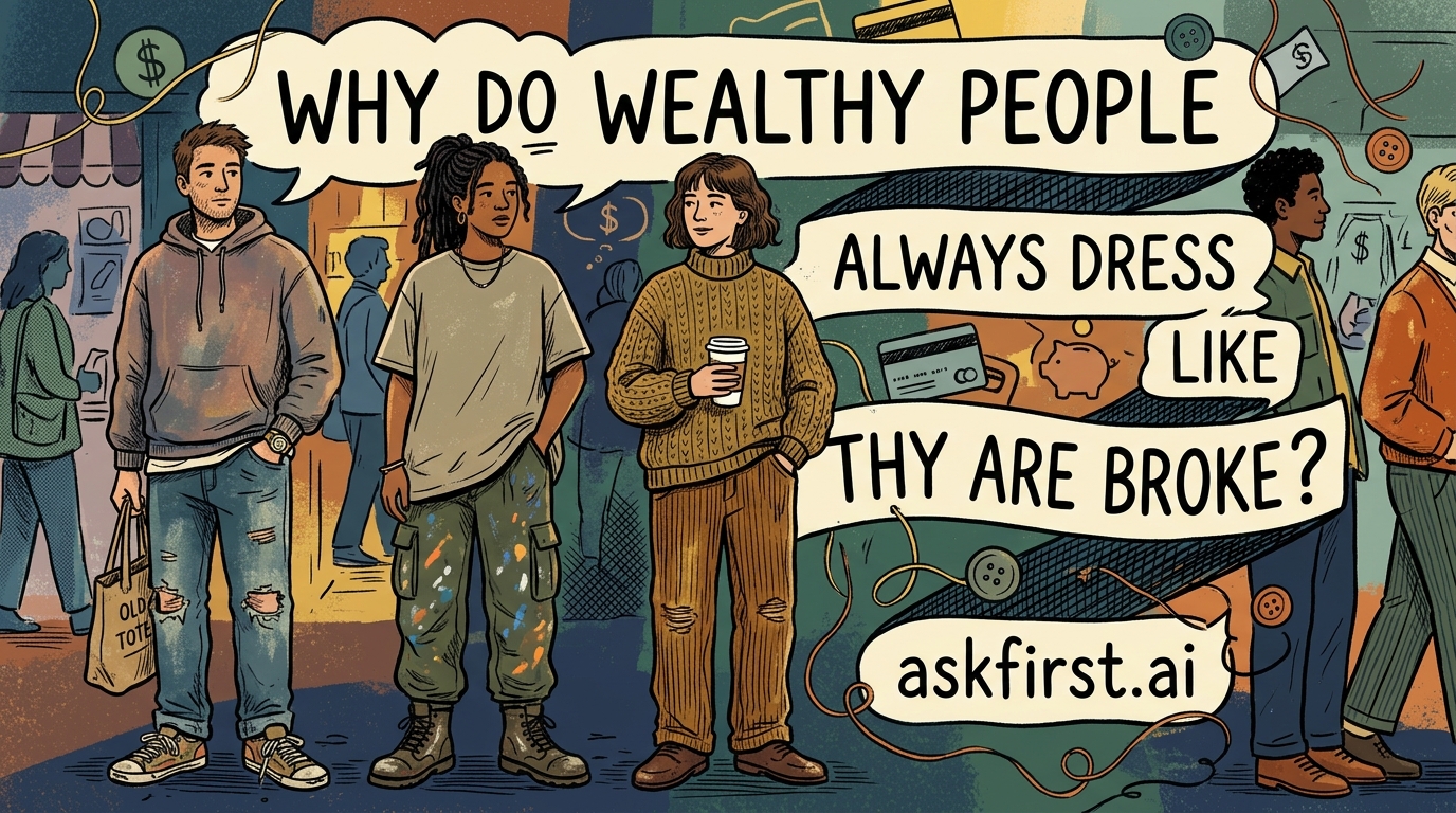 Why do wealthy people always dress like they are broke? Why do wealthy people always dress like they are broke?