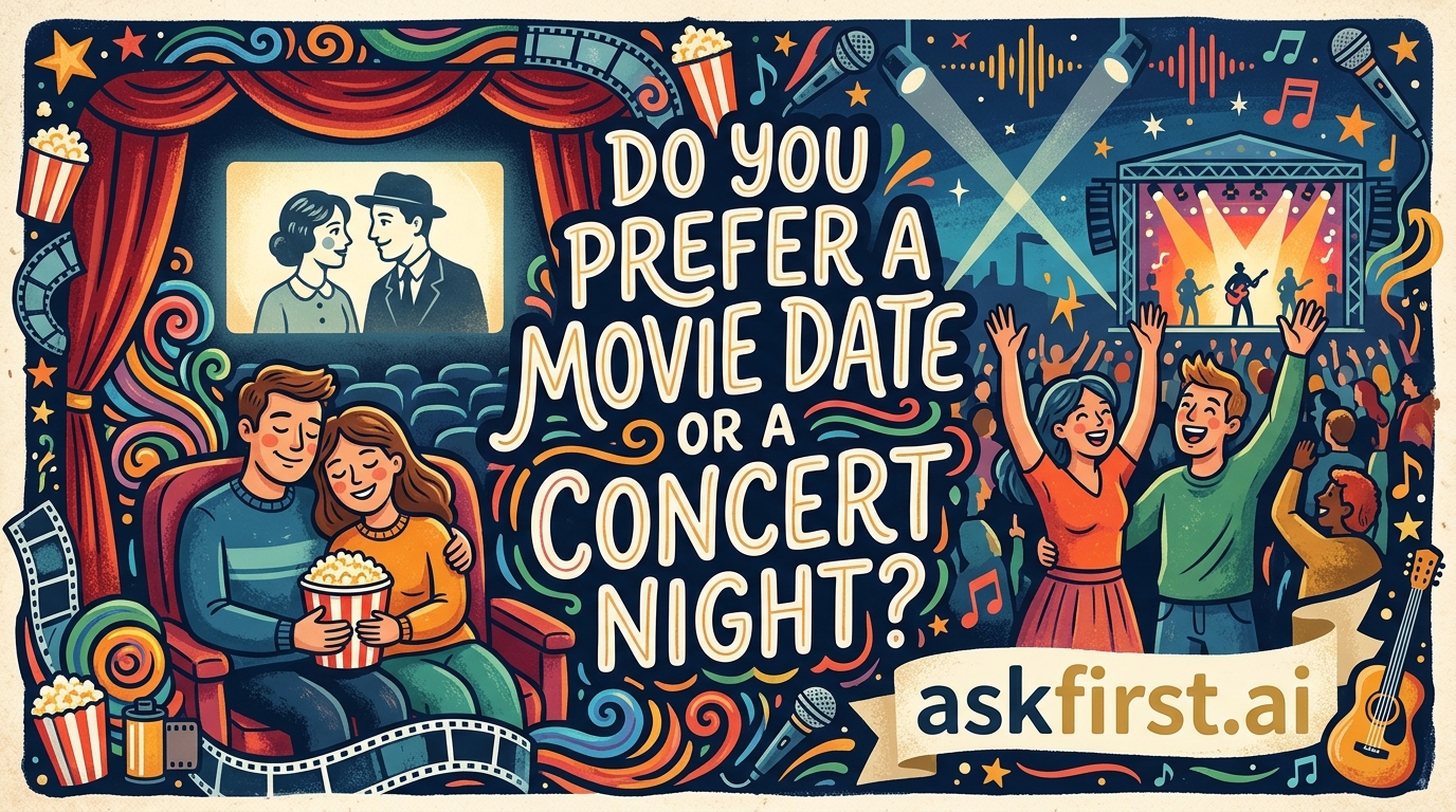 Do you prefer a movie date or a concert night? Do you prefer a movie date or a concert night?