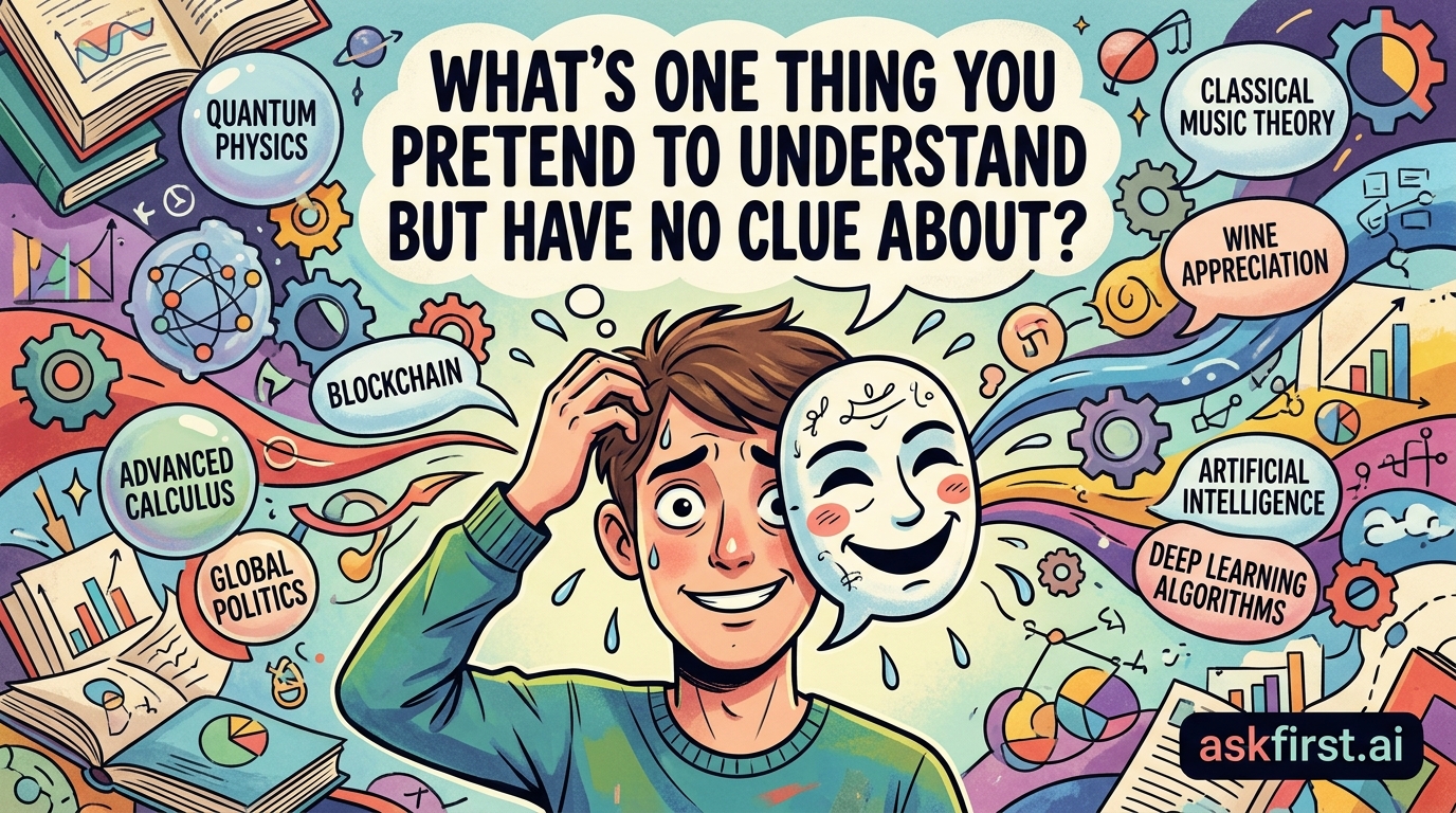 What's one thing you pretend to understand but have no clue about? What's one thing you pretend to understand but have no clue about?