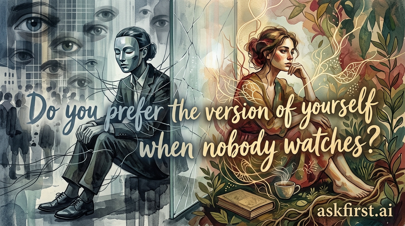 Do you prefer the version of yourself when nobody watches? Do you prefer the version of yourself when nobody watches?