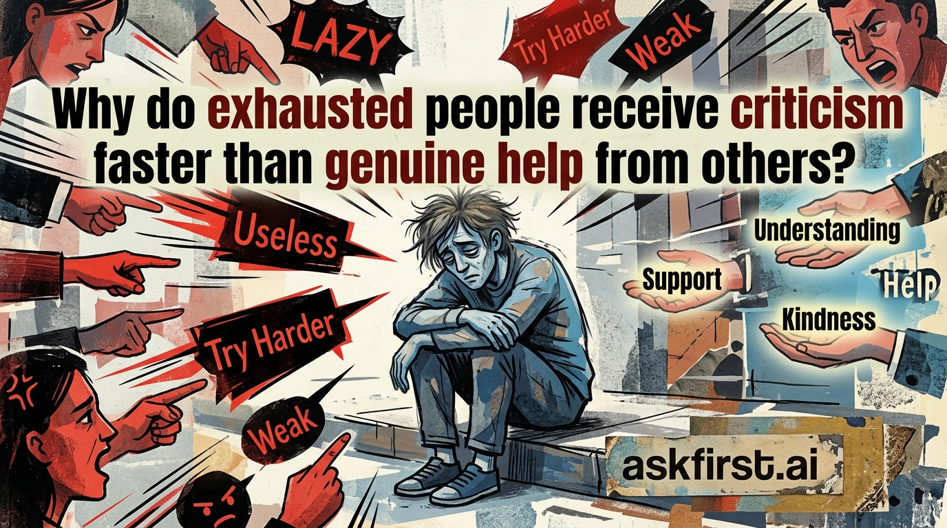 Why do exhausted people receive criticism faster than genuine help from others? Why do exhausted people receive criticism faster than genuine help from others?