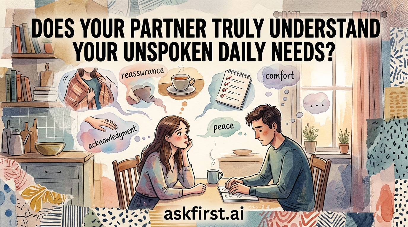 Does your partner truly understand your unspoken daily needs? Does your partner truly understand your unspoken daily needs?