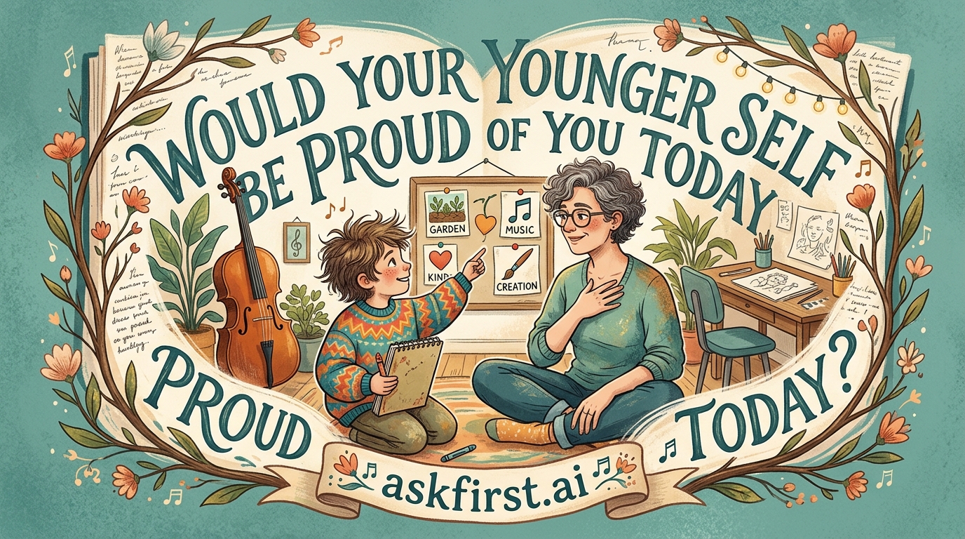Would your younger self be proud of you today? Would your younger self be proud of you today?