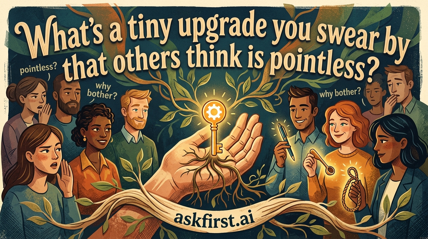 What's a tiny upgrade you sweat by that others think is pointless? What's a tiny upgrade you sweat by that others think is pointless?
