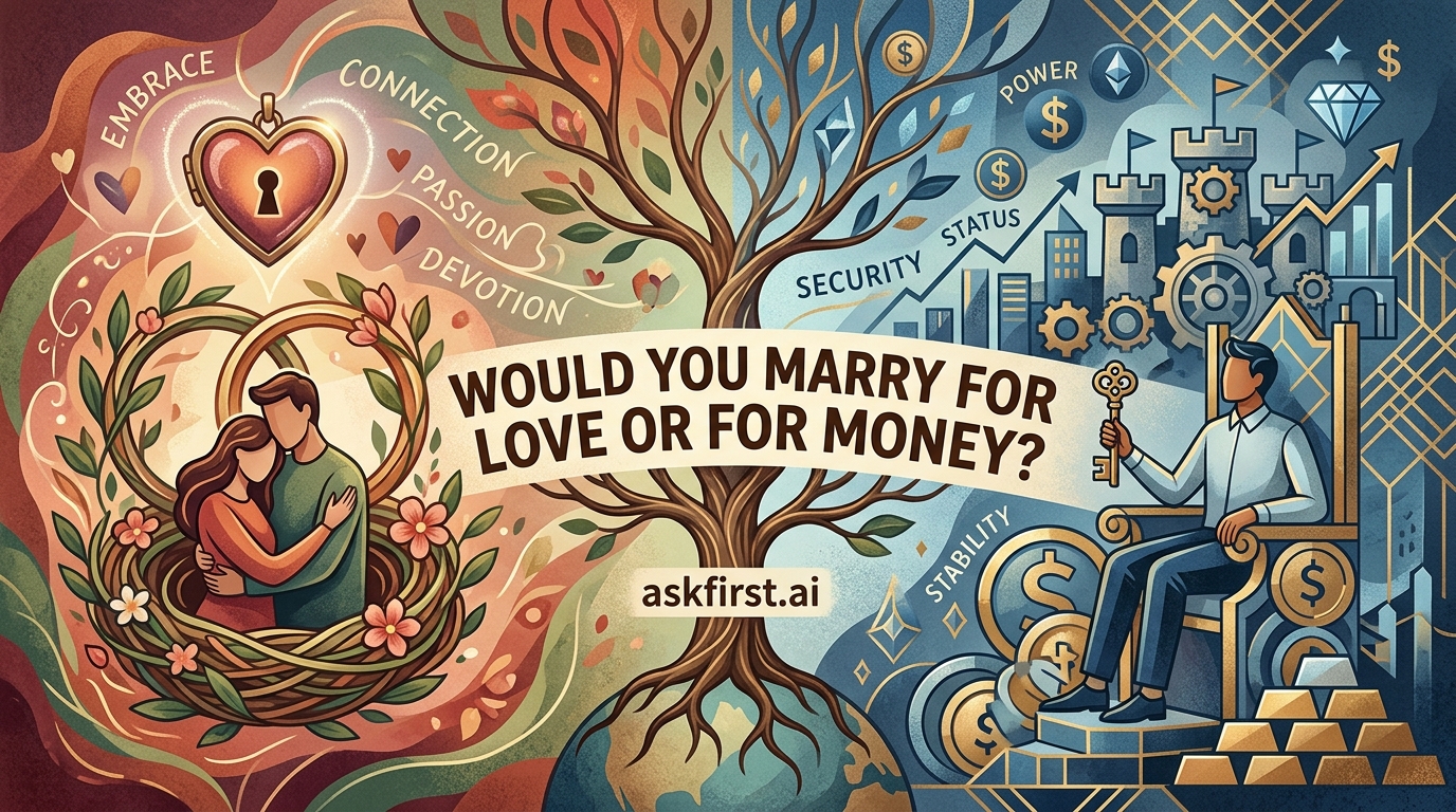 Would you marry for love or for money? Would you marry for love or for money?