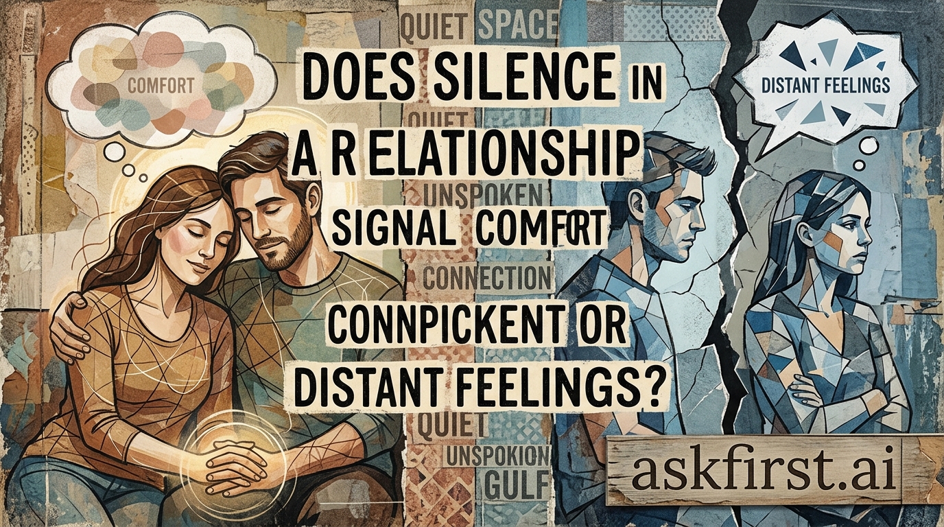 Does silence in a relationship signal comfort or distant feelings? Does silence in a relationship signal comfort or distant feelings?