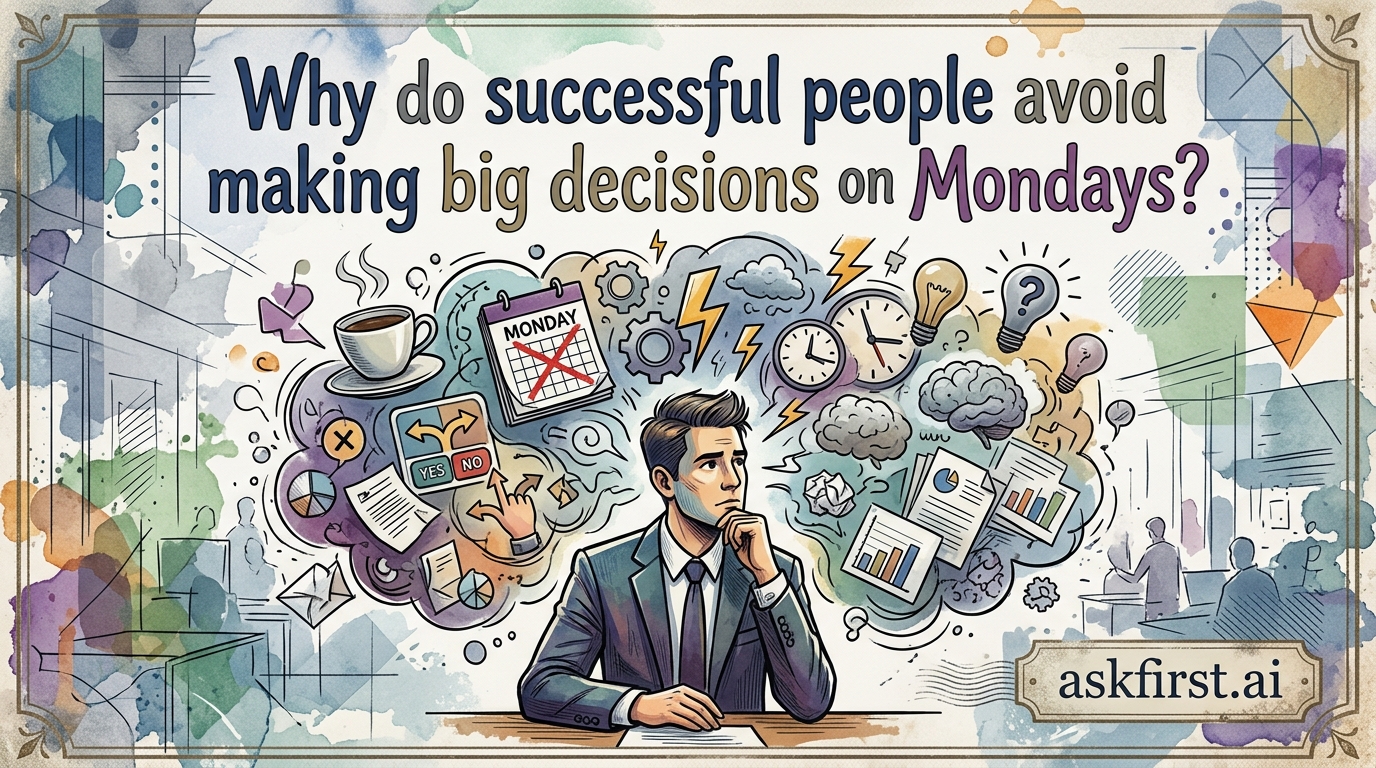 Why do successful people avoid making big decisions on Mondays? Why do successful people avoid making big decisions on Mondays?