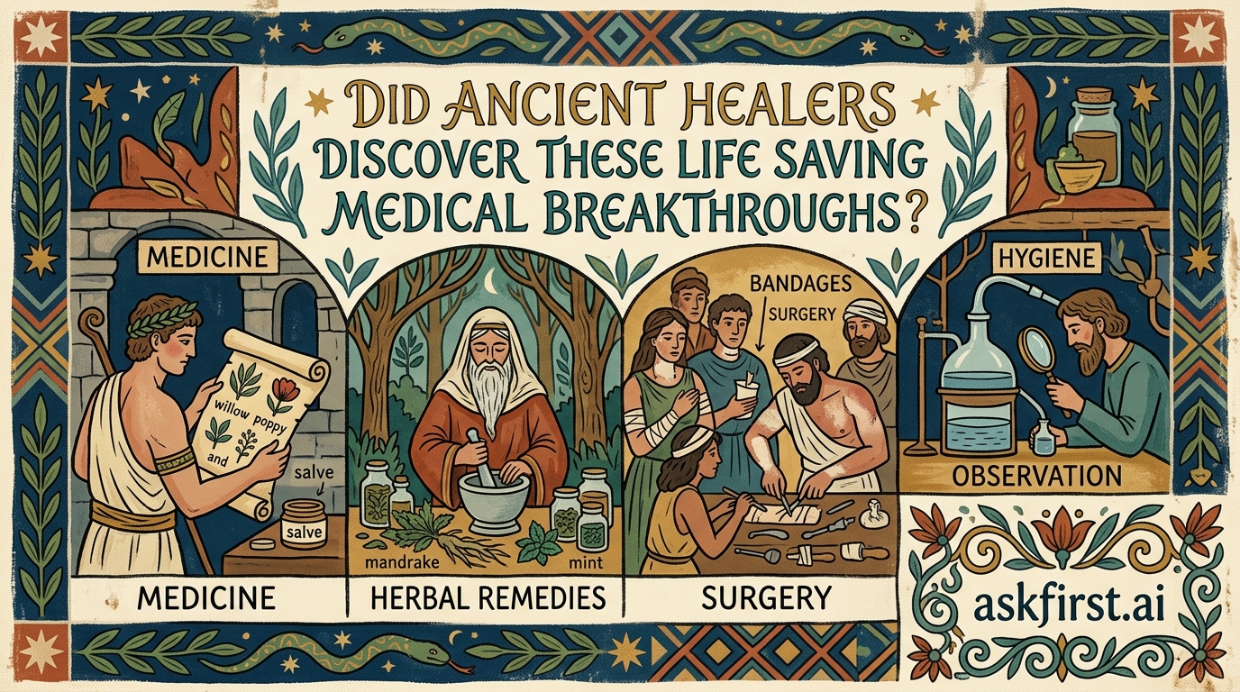 Did ancient healers discover these life saving medical breakthroughs? Did ancient healers discover these life saving medical breakthroughs?