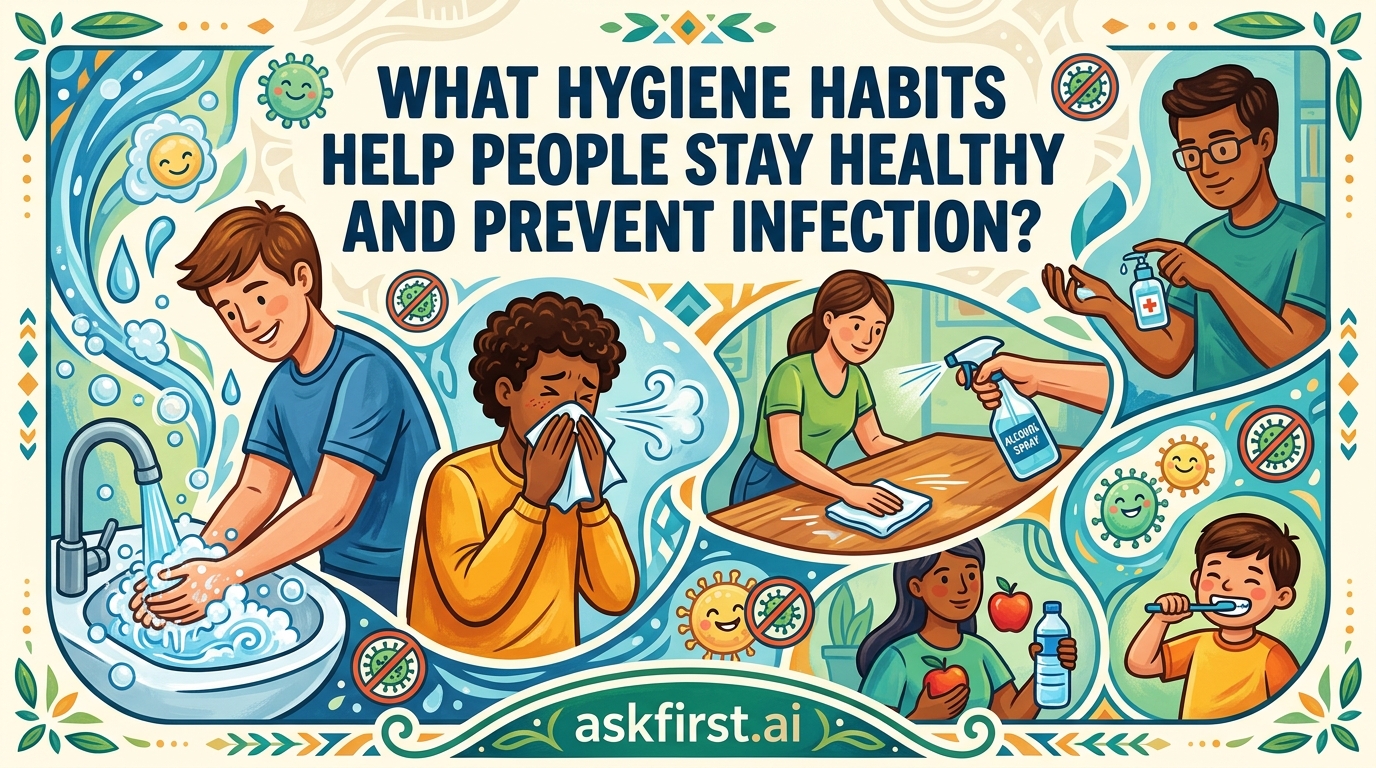 What hygiene habits help people stay healthy and prevent infection? What hygiene habits help people stay healthy and prevent infection?