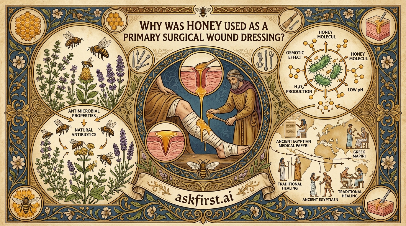 Why was honey used as a primary surgical wound dressing? Why was honey used as a primary surgical wound dressing?